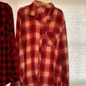 GAP Red + White Flannel